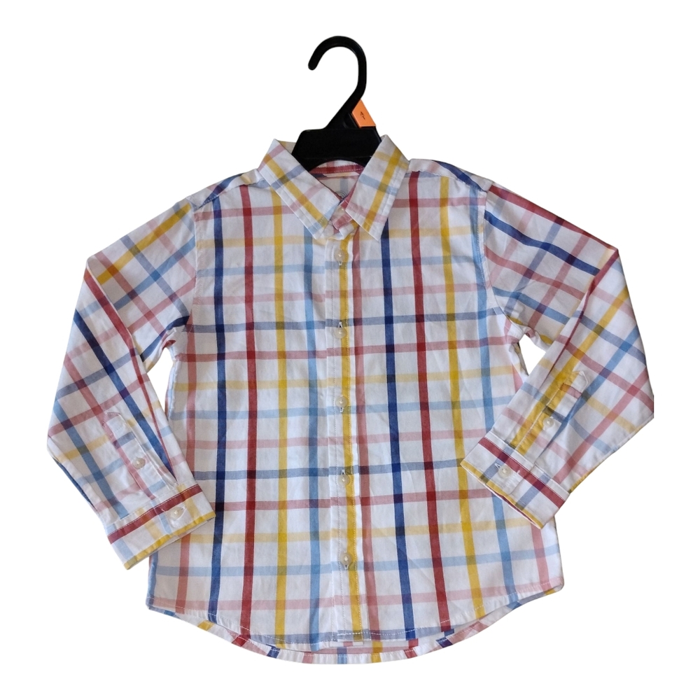 Wonder Nation Multicolor Plaid Button-Down Shirt